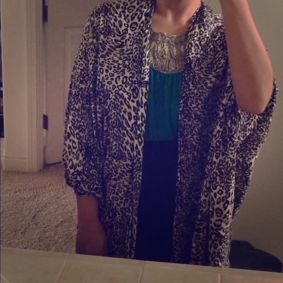 Leopard print kimono