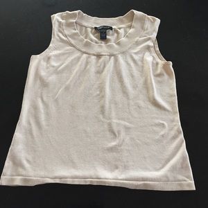 Cable & Gauge beige silk sleeveless top