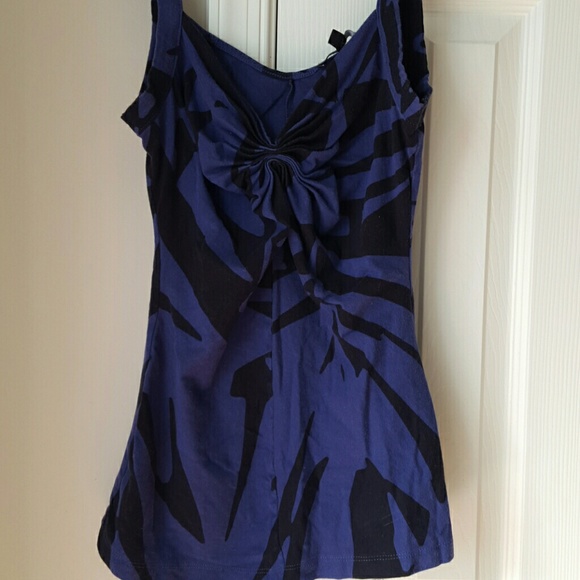 Fitted black and blue tank - Picture 1 of 1