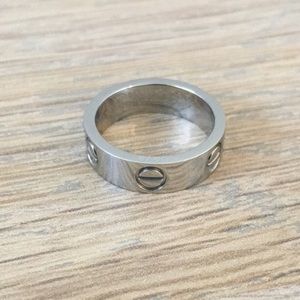 Silver love ring band