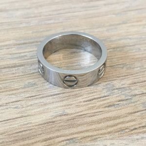 Silver love ring band