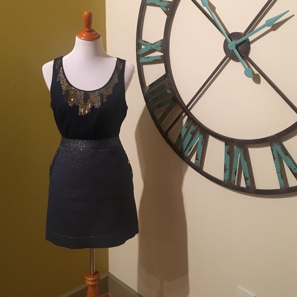 Navy Jacquard Mini