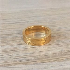 Gold love ring band