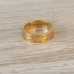 Gold love ring band