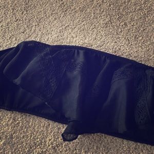 Victoria's Secret Black Bandeau Ruffles bikini top