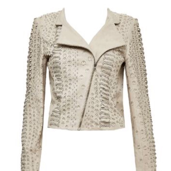 Alice + Olivia Embellished Suede Jacket