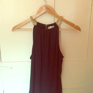 MK Navy Chain Halter Top