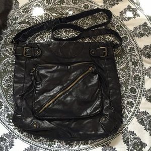 Black cross body bag with zipper pockets