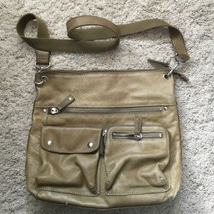 Green leather Fossil crossbody bag