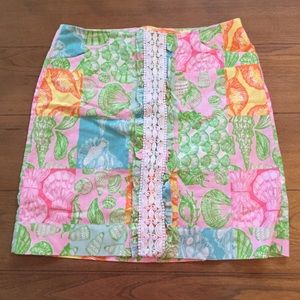 Lilly Pulitzer originals patchwork ruffle skirt 6