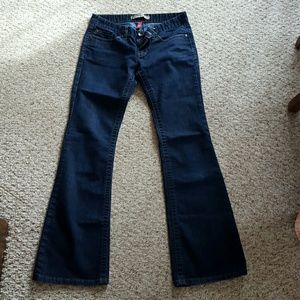 Buckle boot cut jeans