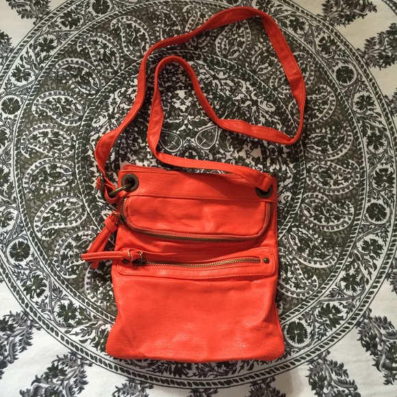 Orange cross body bag