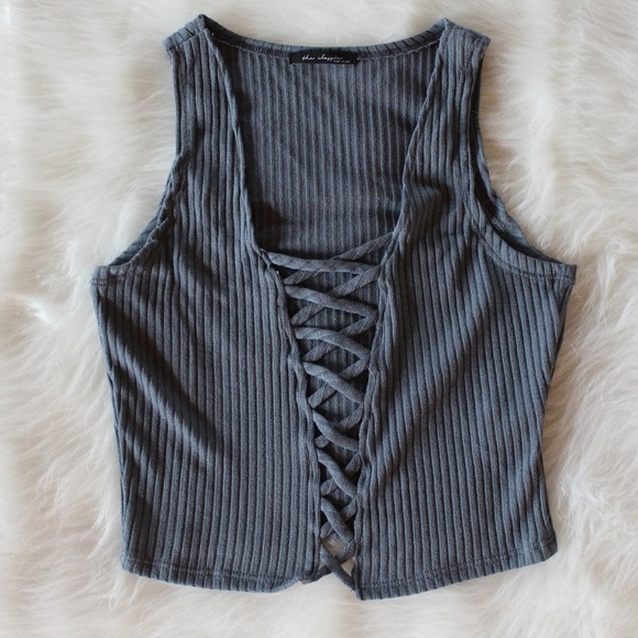 Boutique Tops - Soft Lattice Crop Top