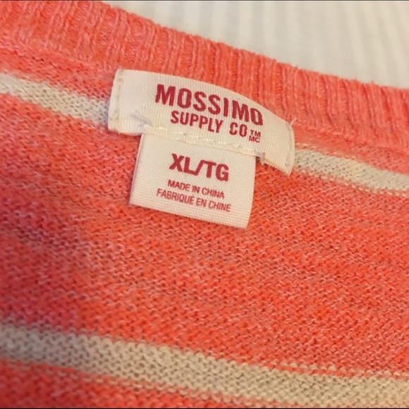 3/4 coral striped sweater - Picture 2 of 3