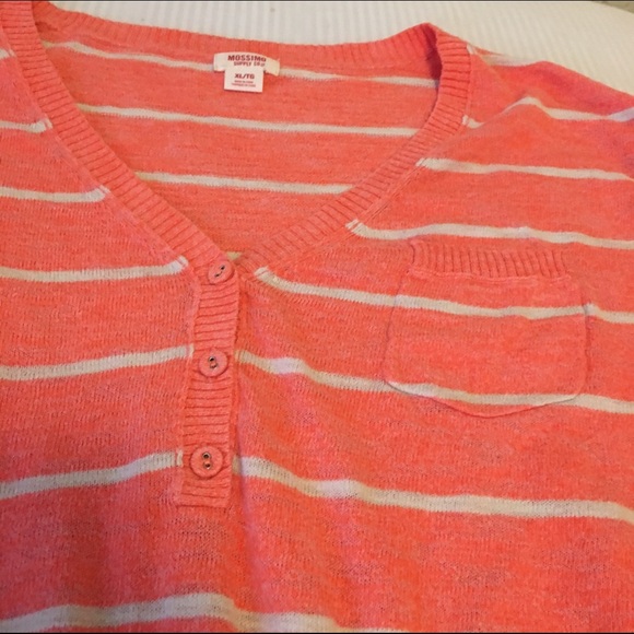 3/4 coral striped sweater - Picture 3 of 3
