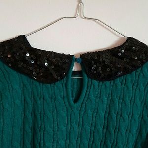 Mixed Textured Jade Green Sweater main image 0