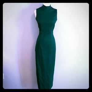 Vntg? Metallic green ankle dress