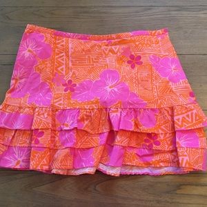 6 Lilly Pulitzer ruffle Hawaiian skirt