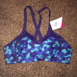 super cute blue, turquoise & purple sports bra!!