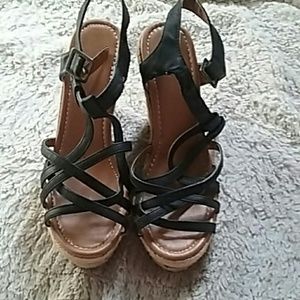 Cute black wedges