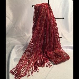 Cranberry Red and Gold scarf