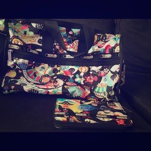 LeSportsac duffel bag and matching wallet