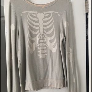 Wildfox Skeleton Baggy Beach Jumper Sweater