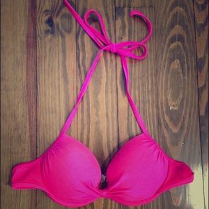 Hot Pink Victoria's Secret 34A Bikini Halter Top