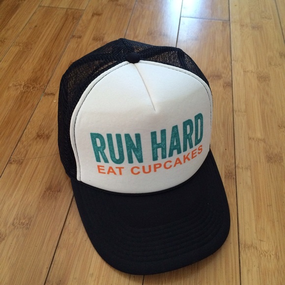 Run hard eat cupcakes trucker hat