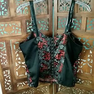 Red Dragons Corset Top