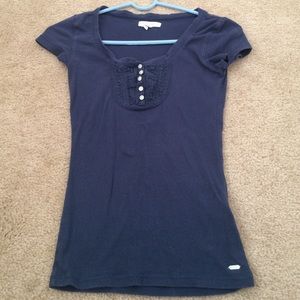 Navy short sleeve top