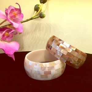🐚Set of 2 Abalone Seashell Bangles🐚