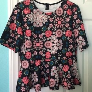 Floral peplum top