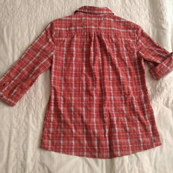 REI snap-front pink plaid field shirt S - Picture 2 of 4