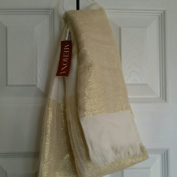 Gold and White Scarf