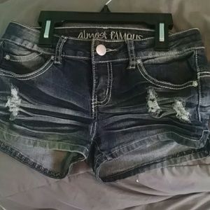 Dark blue denim shorts