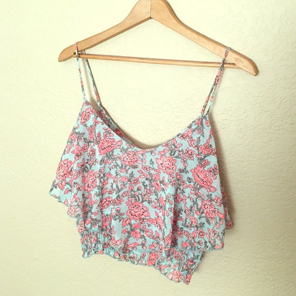 Bright floral crop top