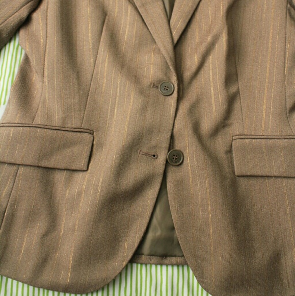 New York & Co metallic pinstripe blazer 10 VGUC - Picture 2 of 4