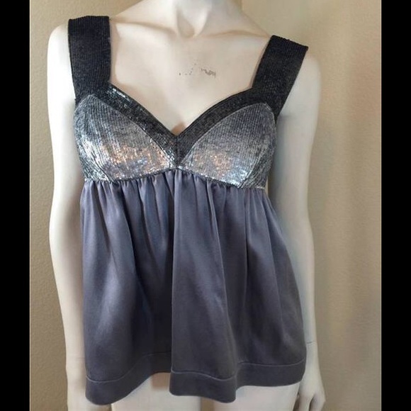 Proenza Schouler Silver Sequined Top