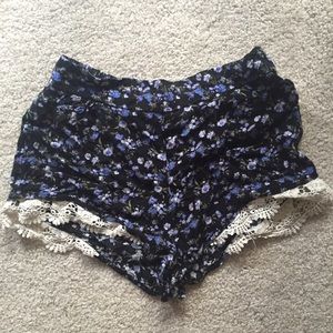 floral lace shorts