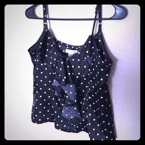 Black and white polka dot blouse