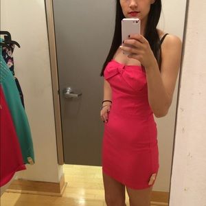 Pink strapless dress