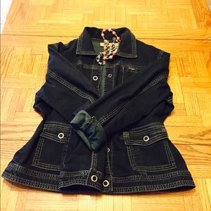 Chico's Platinum denim jacket