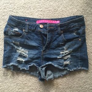 denim ripped shorts
