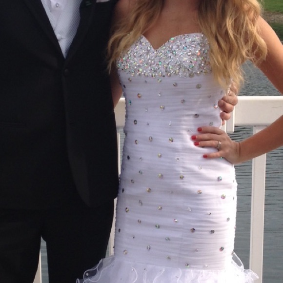 Black & White Sequin Prom Dress - Picture 3 of 4