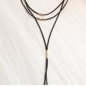 Black and Gold Suede Choker
