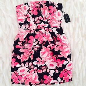 FOREVER 21 Black & Pink Floral Dress