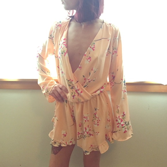 Honey Punch pink floral romper