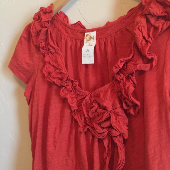 Burnt orange Anthropologie top - Picture 3 of 3