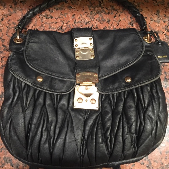 Miu Miu Black Rouched bag